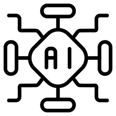AI Chip Line Icon
