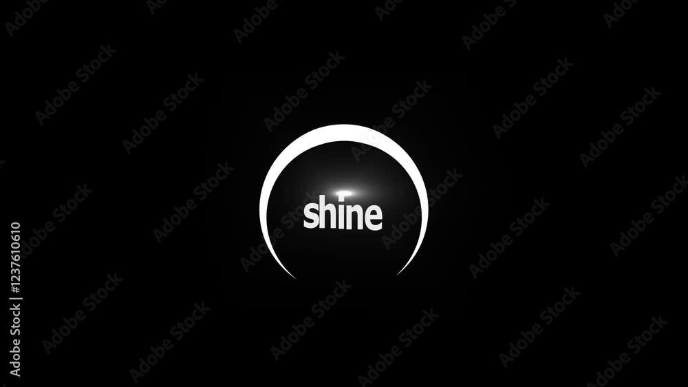 Aufkleber blinking light effect, shiny flashing star. shine text animation with black background