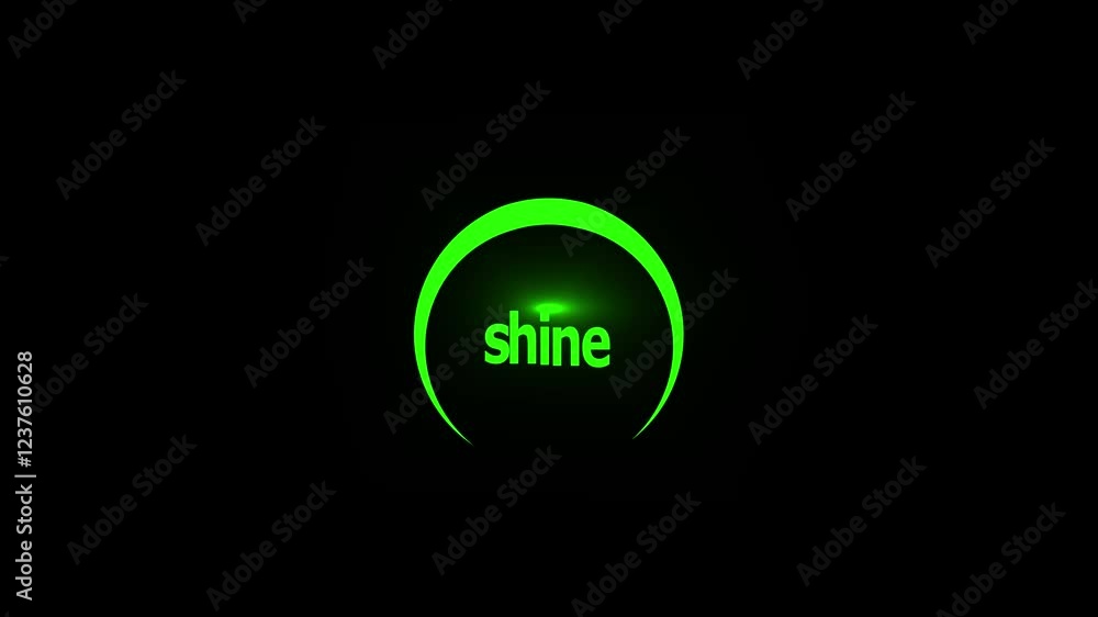 Poster blinking light effect, shiny flashing star. shine text animation with black background