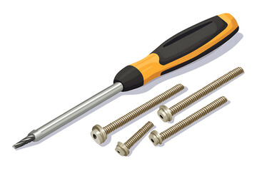 A flat vector illustration of a screwdriver on a white background