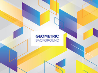 abstract geometric blue and yellow shape background 