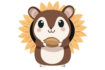 A cute flat vector illustration of a small hamster, perfect for animal lovers and children's designs