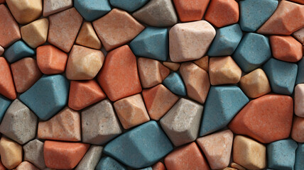 Beautiful Textured Wall Crafted with Stacked Colorful Stones for Innovative Architecture Projects