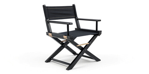 Compact Black Folding Chair Isolated for Easy Storage and Use