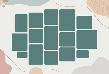 Picture abstract photo frames and digital photo wall template