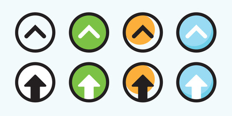 Up arrow set icon. Isolated on white background. arrow, direction and arrows concept. minimalist style arrows icon