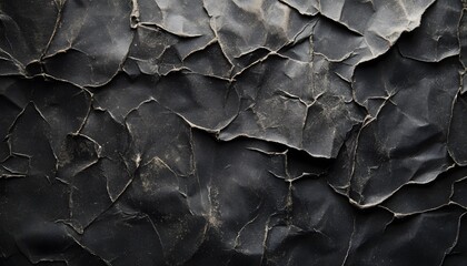 Fototapeta premium Dark Crinkled Paper Texture Background
