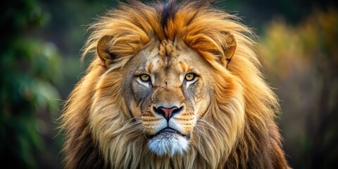 Fototapeta premium Majestic lion with intense expression, angry lion, nature, angry lion, nature