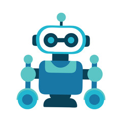 Obraz premium Futuristic AI Robot Assistant Icon