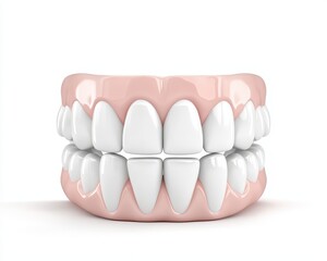 3D model of human teeth showing alignment and dental health.