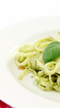 Cooked pasta on plate