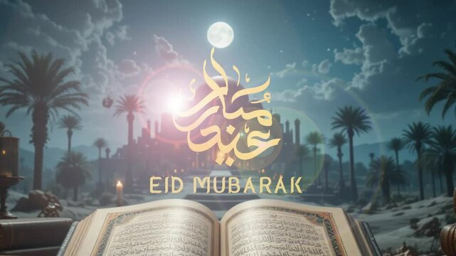 Happy Eid greeting motion design animation
