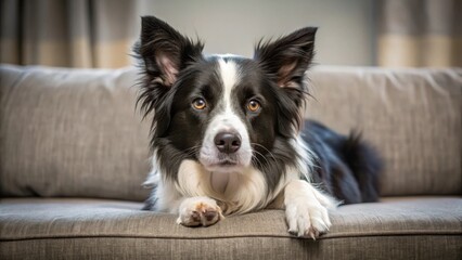 Border Collie Dog Lying on Couch, relaxation, furry,  relaxation, furry,dog, pet, canine