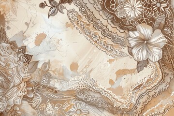 Ornate lace and floral pattern design