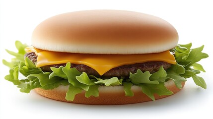 Cheeseburger, studio shot, white background, food advertising