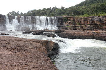 Tad Sae Pha Waterfall, Tad Sepa waterfall is 23m high and 120m wide. Situated in the xe pian National protected area, Southern Laos.
