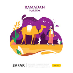 Ramadan safar or going out in night to celebrate Eid Mubarak season greeting