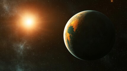 Fototapeta premium A futuristic space telescope capturing a breathtaking exoplanet