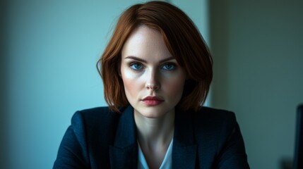 Intense business strategy discussion office portrait professional environment close-up focus and determination