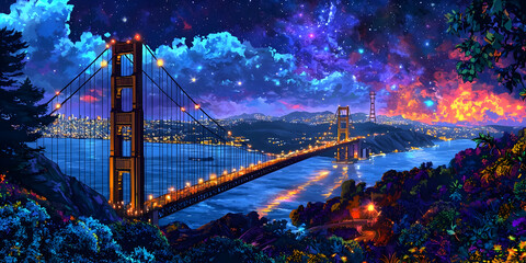 golden gate bridge in night