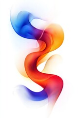 Abstract background with colorful waves and curves in the shape of an S, vector illustration. Abstract design on a white background