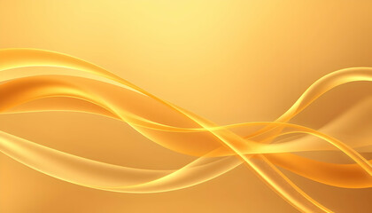 Abstract golden waves, fluid texture, smooth curves, warm yellow background, dynamic flow, luxurious gradient, soft undulating lines, shimmering surface, elegant design, minimalist composition, subtle