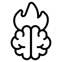 Burnout brain Line Icon