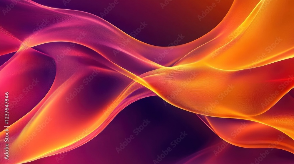 Poster abstract orange and purple waves flow. background gradient. design element