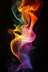 Obraz premium Abstract wallpaper, colorful, dark background, smooth shapes, soft curves. 