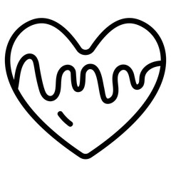 Chocolate vanilla love Line Icon