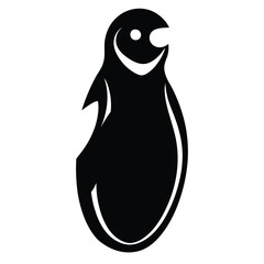 Simple Black and White Silhouette of a Penguin