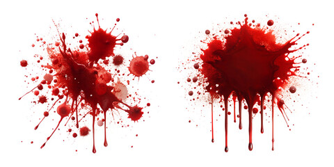 Blood Splatters Isolate On Transparent Background 