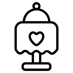 Dating dinner Line Icon