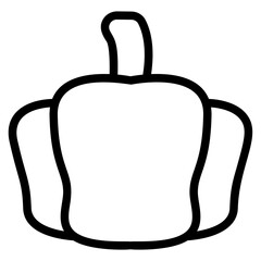 Green peppers Line Icon