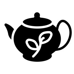 Green tea pot Solid Icon