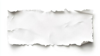 Obraz premium White paper that has been torn and has shadows ,Full depth of field, isolated on white background