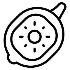 Kiwi slices Line Icon