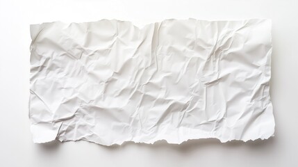White piece of ripped paper ,Full depth of field, isolated on white background