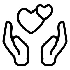 Love and care Line Icon