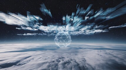 A mind-bending vision of geometric shapes melting into organic, fluid forms that symbolize neural connections