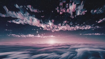 A mind-bending vision of geometric shapes melting into organic, fluid forms that symbolize neural connections