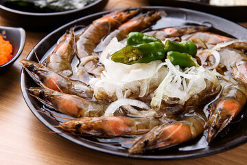 Korean style soy sauce shrimp

