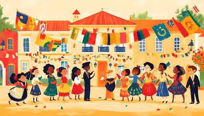 Children Celebrate Cultural Diversity In Festive Street Parade