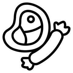 Meat grocery Line Icon