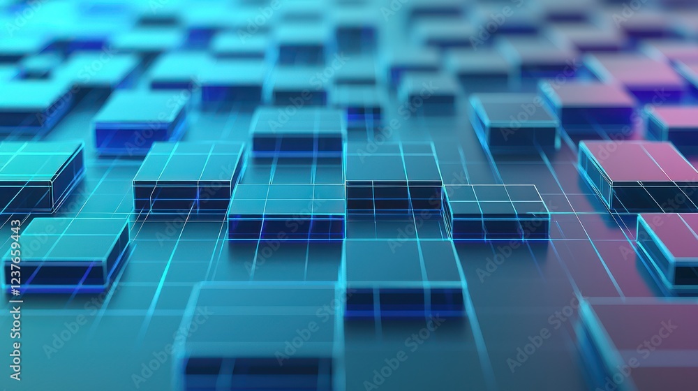 Poster Abstract Digital Cubes Network Background