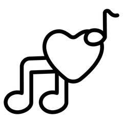 Music romance Line Icon