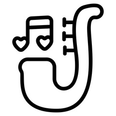 Music romance Line Icon