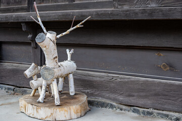 奈良井宿 白樺の親子馬