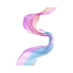 Fototapeta premium Pink and Blue Wave Isolated on Transparent Background