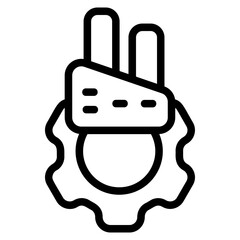 Obraz premium Smart factory Line Icon